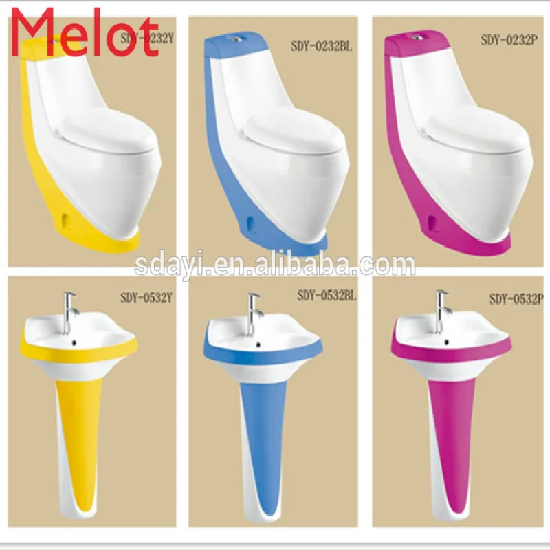 SASO color ceramic toilet bowl colored basin wc toilet pink color