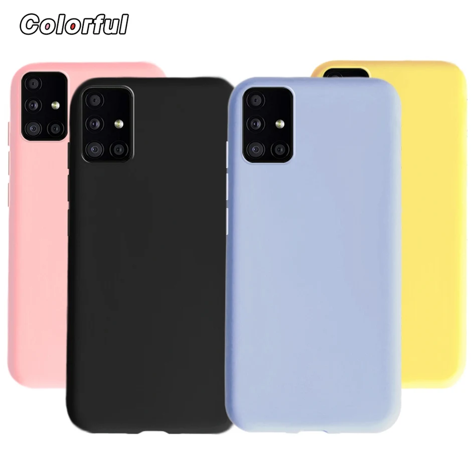 For Samsung Galaxy A51 Case 2019 Yellow Black Matte Cover For Samsung A51 5G 2020 Phone Case on Samsung A 51 SM-A516F Soft Coque