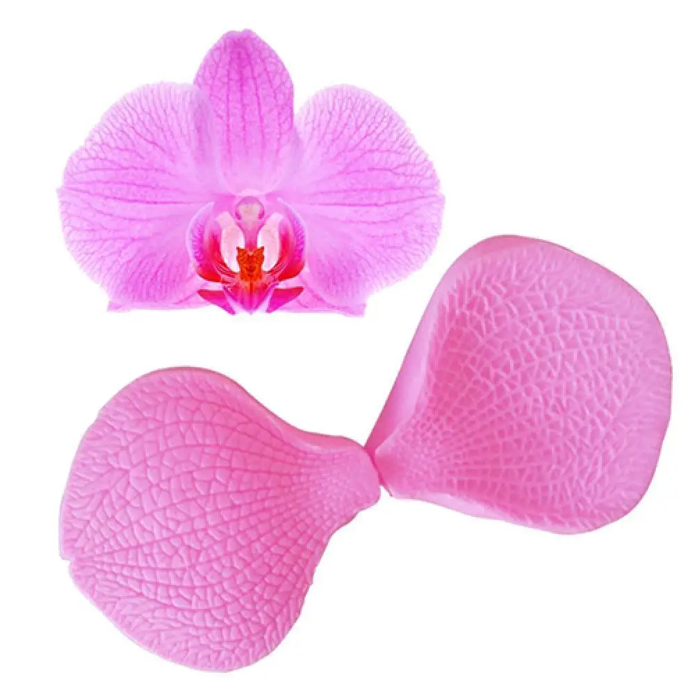 2Pcs/Set Pink Orchid Petal Mold Moth Fondant Cake Silicone Mould Home Kitchen Foods Grade Silicone Modeling Tool