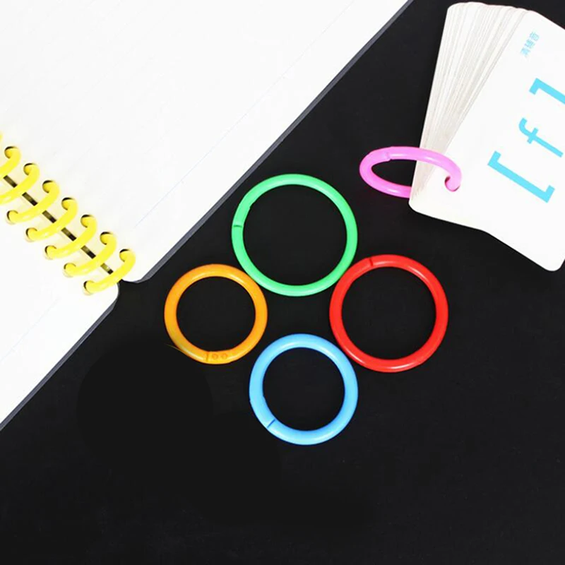 20Pcs 28mm Circle Loose Leaf Easy Rings Notebook Book Binder Plastic Hoops DIY Albums