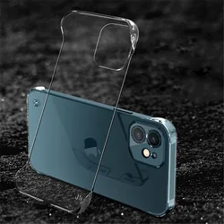 Luxury Frameless Transparent Case For iPhone 15 13 12 11 14 16Pro Max XSMAX X XR XS SE 7 8Plus Ultra Thin Clear Hard Phone Cover