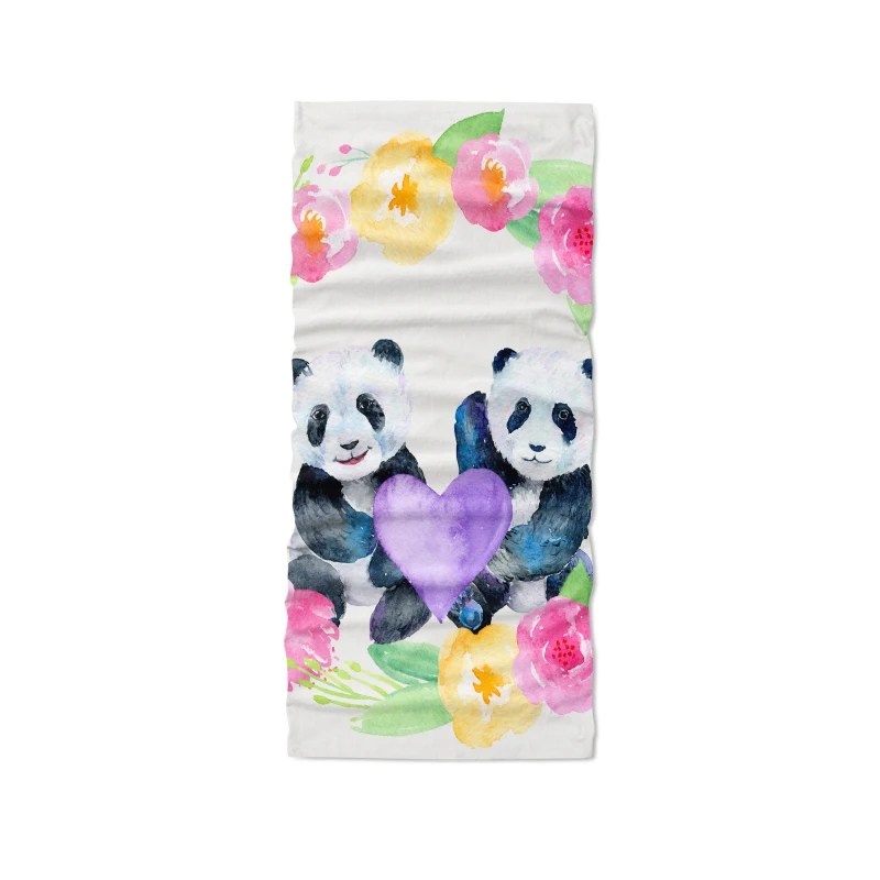 3D Printed Women Headscarf Funny Cute Animal Hijab Scarf Panda Rabbit Ink Painting Bandana Unisex Tube Scarf Elastic Kerchief