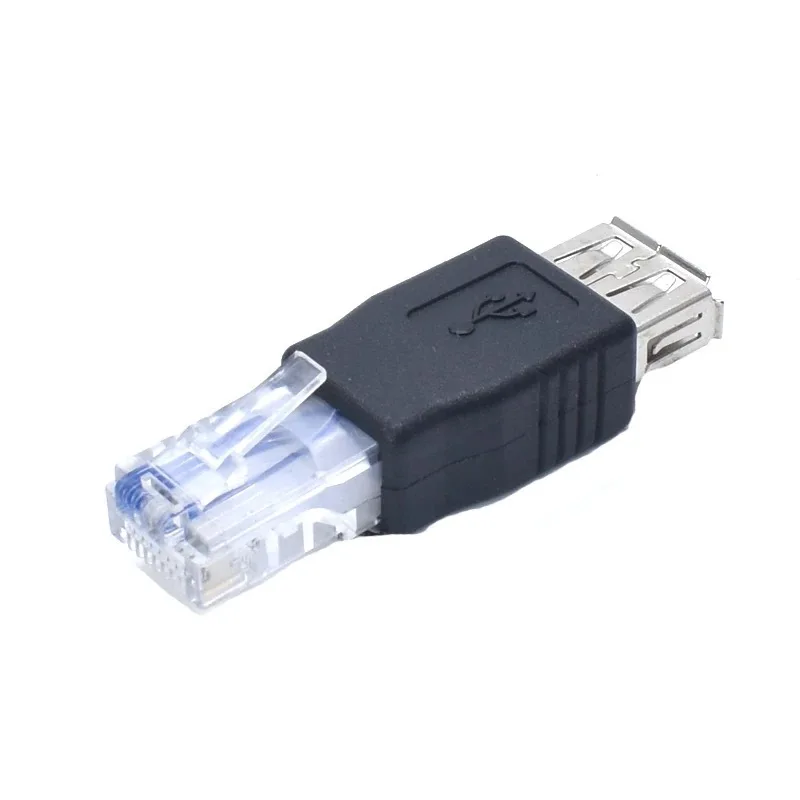 USB 2.0 Female to RJ45 Lan Male Adapter Transfer Cable Crystal Head Network Cable Connector USB AF/8P RJ45 for Ethernet Computer