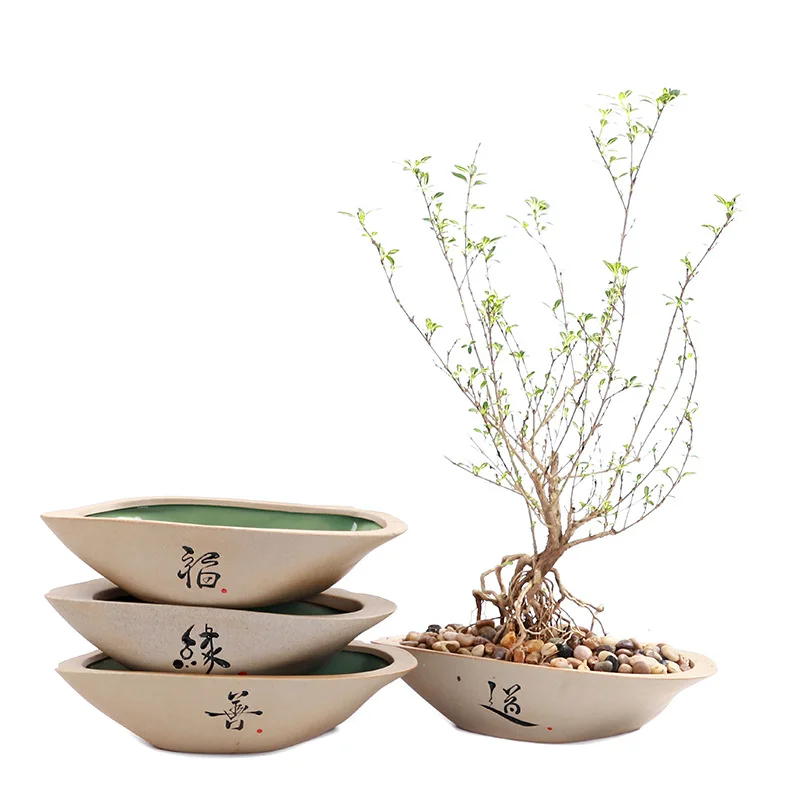 Vintage Stoneware เนื้อดอกไม้หม้อสร้างสรรค์หัวไชเท้าสีเขียวทองแดงเงินหญ้าน้ําวัฒนธรรมดอกไม้ตกแต่งดอกไม้เซรามิคหม้อ