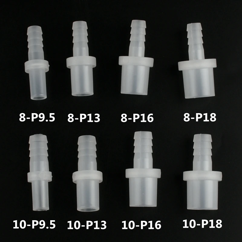 3-200Pcs Flat 9.5~20mm To 8~10mm PP Connectors Fish Tank Hose Fittings Aquarium Pipe Joints Garden Water Connectors