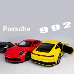 WELLY Diecast Alloy 1/24 Porsche 911 992 Alloy Car Model  Adult Collection Static Display Boy Toys