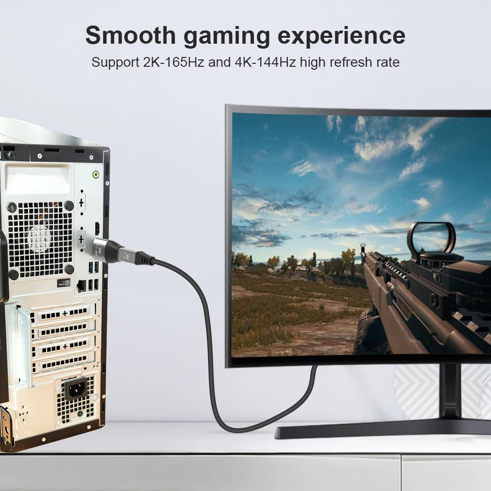 8K 미니 Dp-디스플레이포트 1.4 케이블, 8K 60Hz 4K 120Hz/144Hz 4K 디스플레이포트 오디오 케이블 비디오 Pc 노트북 hdtv용, 1M 2M 케이블 1.2