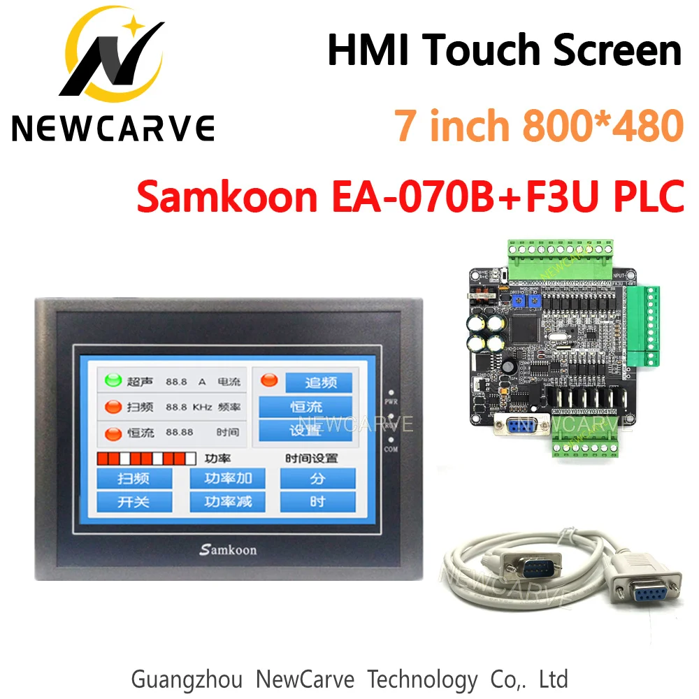 Hmi Touch Screen Plc Placa de Controle Industrial Polegadas Série Fx3u Rs485 com Linha de Comunicação Db9 Newcave Samkoon-ea070b