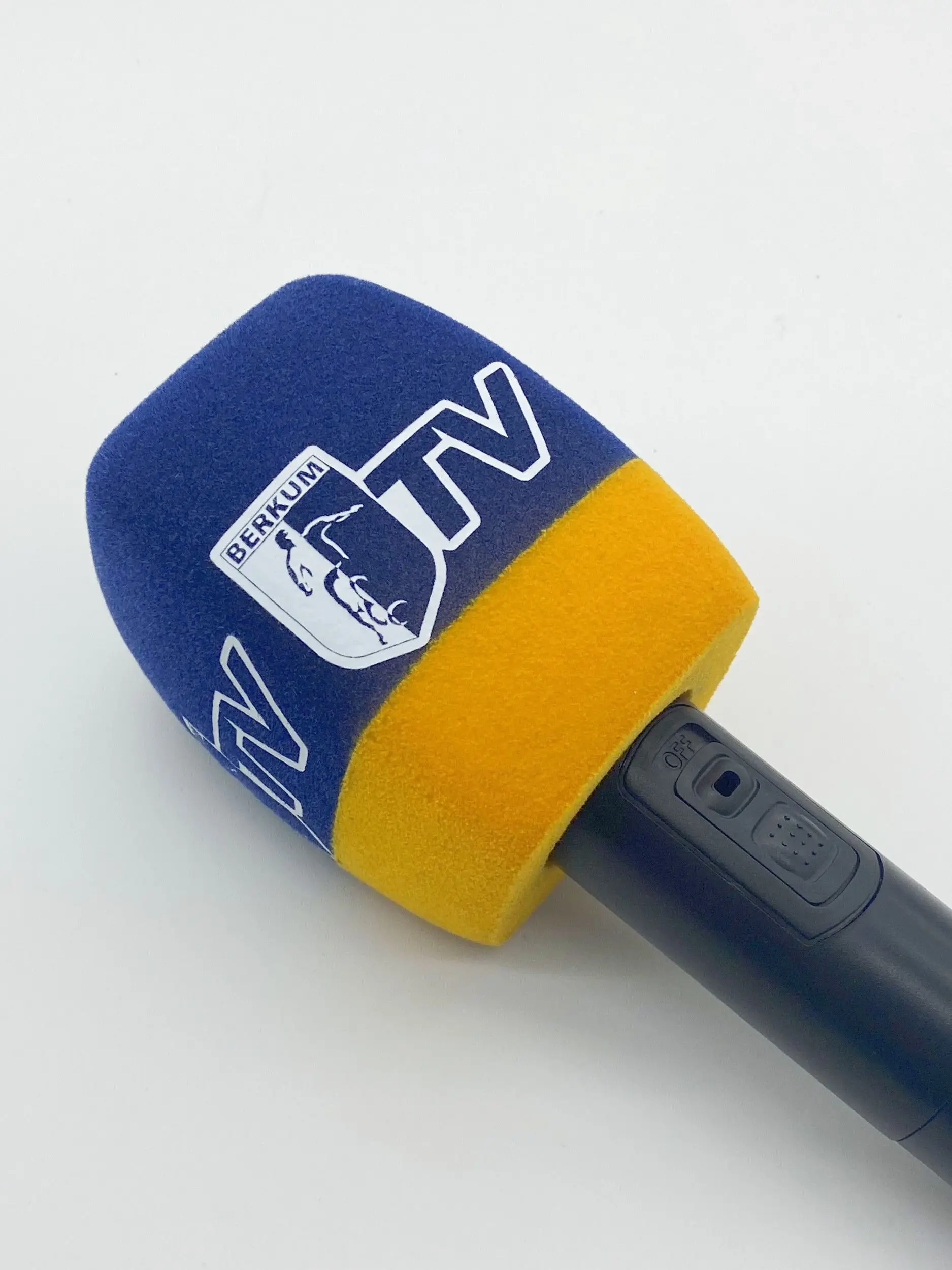 Beflockungsschaum, individuelles Logo, TV-Stationen, Reporter, Interview, quadratische Schwamm-Windschutzscheibe für tragbare Interview-Mikrofone – Detail 10