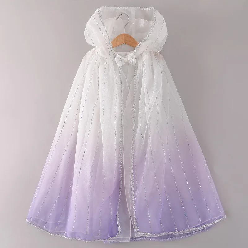 Girls Sequin Capes Cloak Girl Princess Costume Dress Up Kids Party New Year Costumes For Girl Halloween Princess Cloak