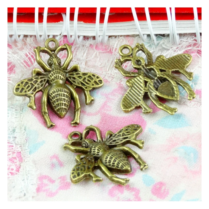 

40pcs Charms Bee 26*25MM Antique Making Pendant fit,Vintage Bronze color,DIY Handmade Jewelry