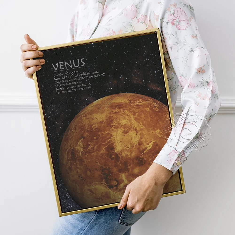 Venus Expedition Wall Stickers, Venus Space Prints Poster, Astrophile Wall Art, Star Planet Poster, Universe Galaxy Print Art