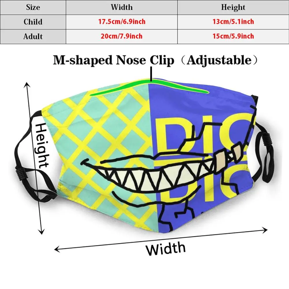 Diego Phong Cách Hình In Ngộ Nghĩnh Có Thể Tái Sử Dụng Pm2.5 Lọc Khẩu Trang Diego Diego Brando Thép Bóng Chạy Johnny Con Quay Hồi Chuyển Dio Brando Sbr jojos