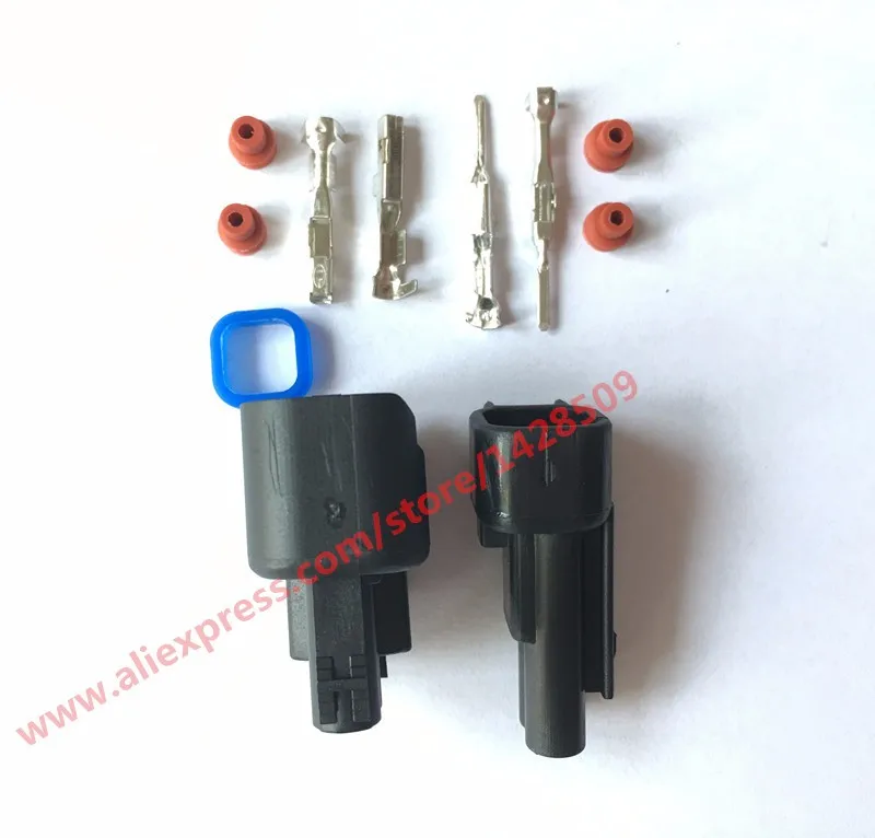 1 Set Delphi 2 Pin Female And Male  EV6 Fuel Injector Electrical Connector Plug