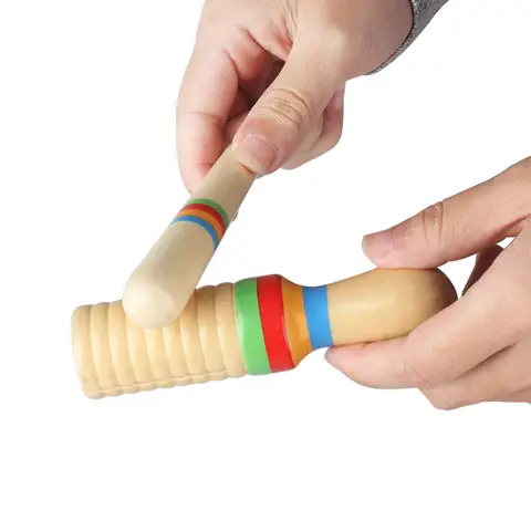 Orff 악기 나무 작은 단일 스레드 링 타악기 실린더 크로크 개구리 배럴, 어린이 선물, 교육 완구