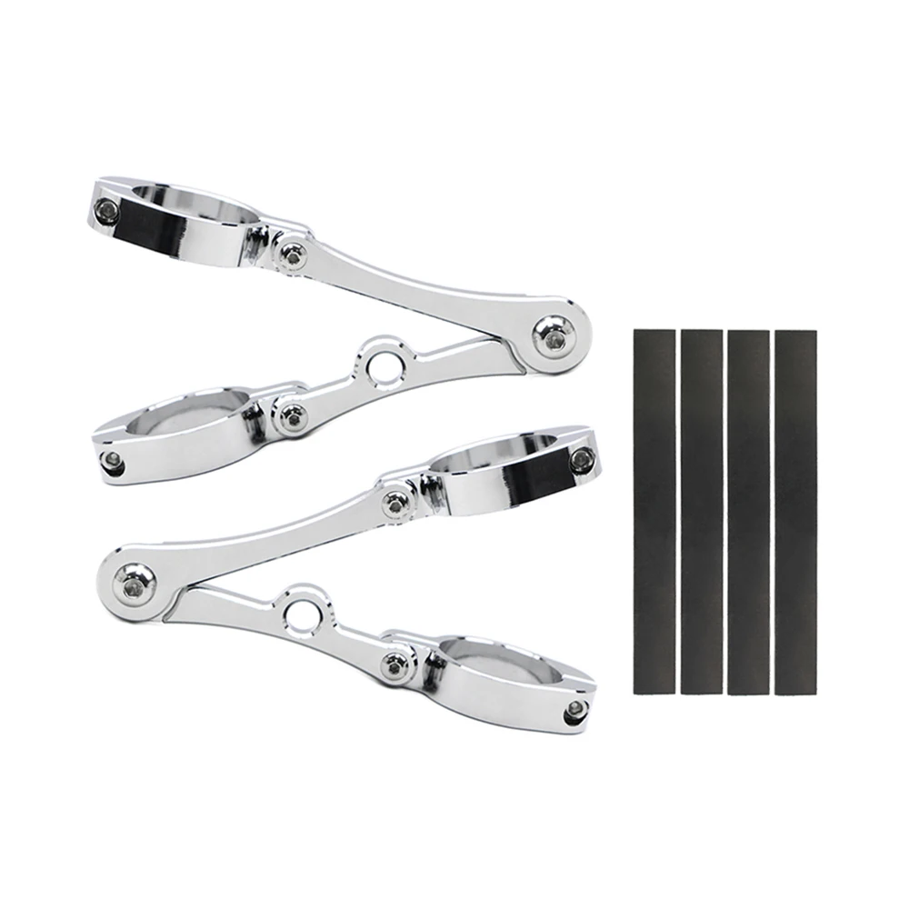 Motorcycle Headlight Mount Bracket for 39/41mm Fork Tube Universal Motorbike Headlamp Holder Turn Signal Frame Chrome / Black view 3