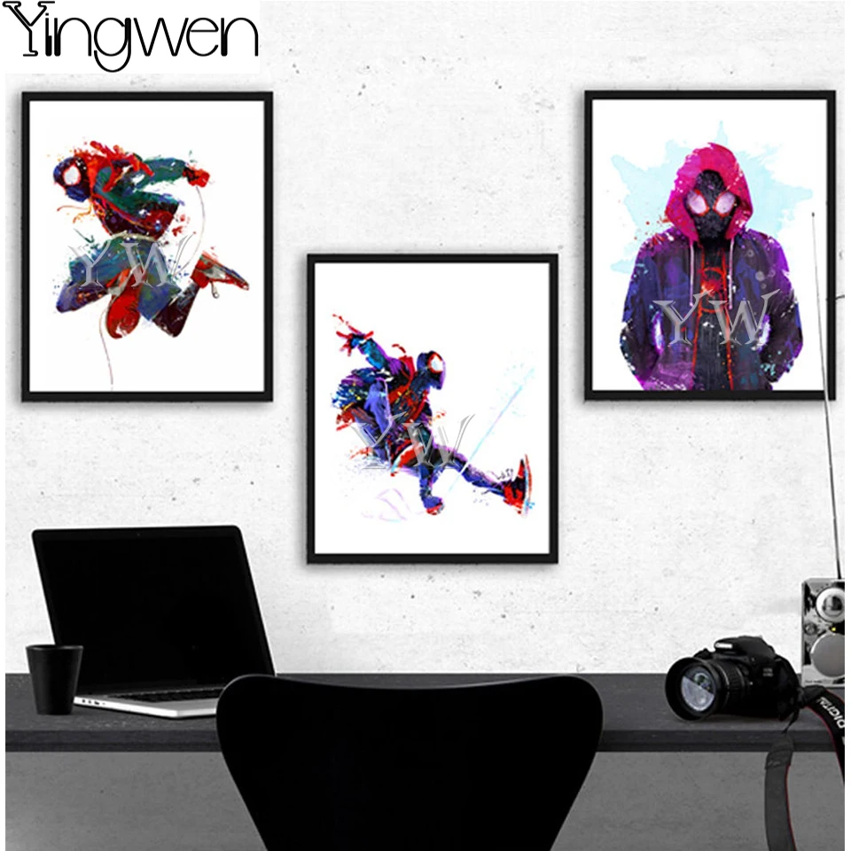 5D DIY Diamond Painting Spiderman 3 Pieces Cross Stitch Kits Full Diamond Embroidery Mosaic Marvel Superhero Home Decor Triptych