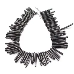 APDGG Natural 2-5x37-39mm Top Drilled Black Coral Double Stick Points Crown Crystal Beads