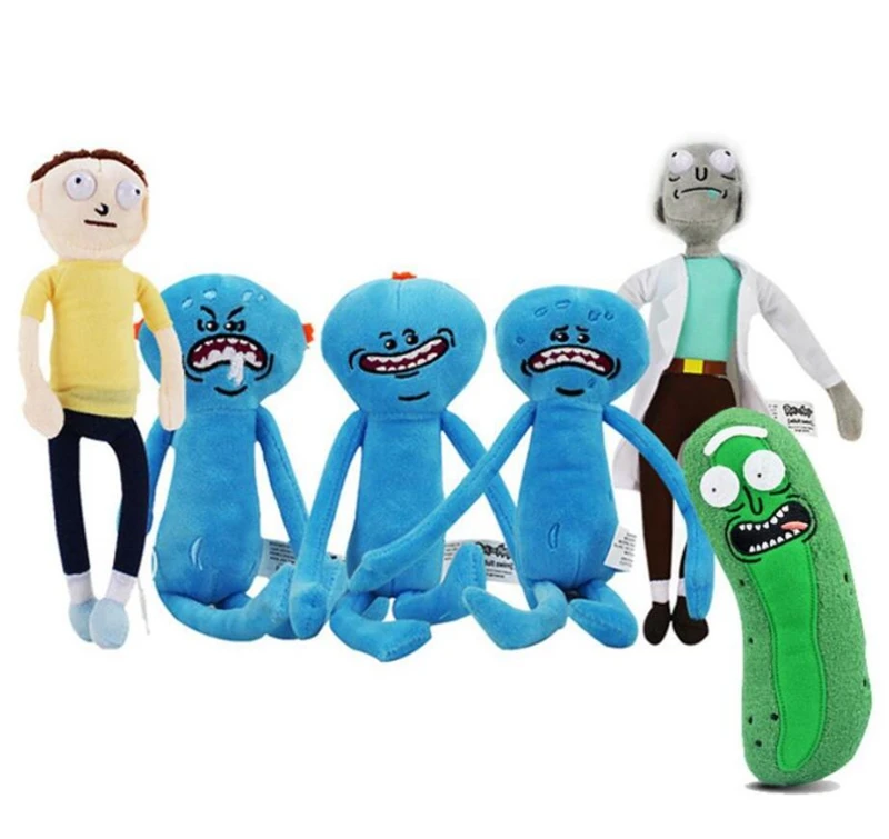 18CM Anime Pickle Man Cucumber Mr.meeseeks Plush Toy Soft Stuffed Doll For Kids