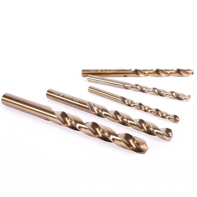 2 pcs Twist Drill Bits 5.1, 5.2, 5.3, 5.4, 5.5, 5.6, 5.7, 5.8, 5.9 ，6.0mm HSS-CO M35 steel straight stem for stainless steel