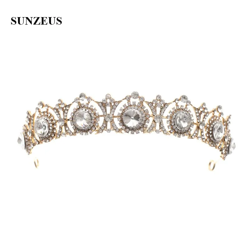 Cristal Bridal Tiaras Princesa Gold Color Headwear 2023 Recém Aniversário Headband Mulheres Coroas De Casamento Novia Accesorios