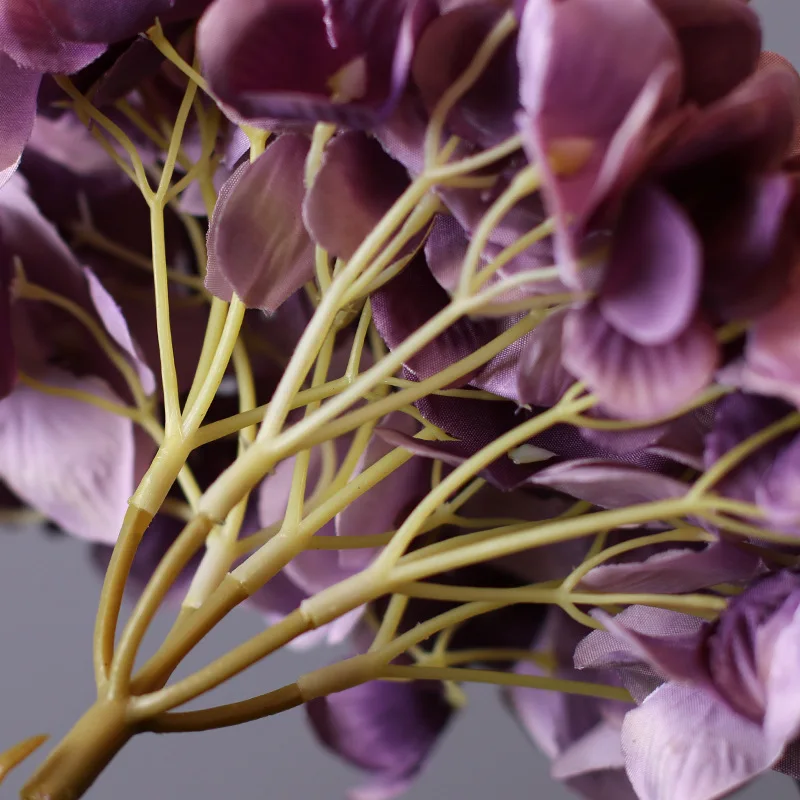 10PCS 45cm Artificial White Hydrangea Flower Ball Silk Hydrangea Accessory Home Wedding Decoration Fake Flores Bouquet