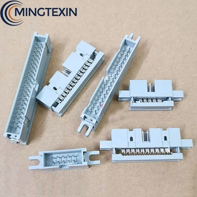 5pcs 2.54 mm IDC Socket Female 10 14 16 20 26 30 34 40 50 60 64Pin Flat Cable Connector for Box Header Male Gray white