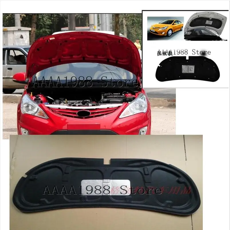 2010  2012  2013  for Hyundai Solaris Verna Heat Sound Insulation Cotton Front Hood Engine Firewall Mat Pad Cover Noise Deadener