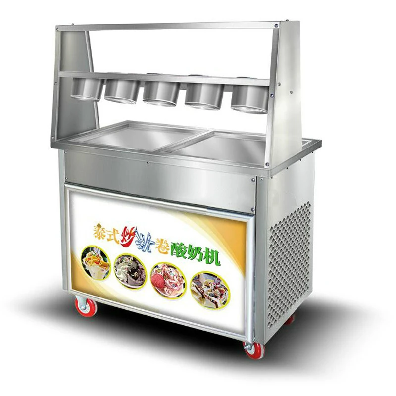 Hot Sale China Thailand Flat Pan Roll Fry Fried Ice Cream Machine with