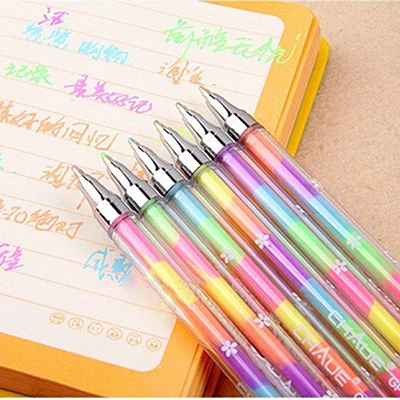 Cute Kawaii Highlighter Marker para Crianças, Escola de Escrita Fornecimento, Caneta Estacionária, Estudantes Ballpen, 6 Cores, Drop Shipping, 1 Pc