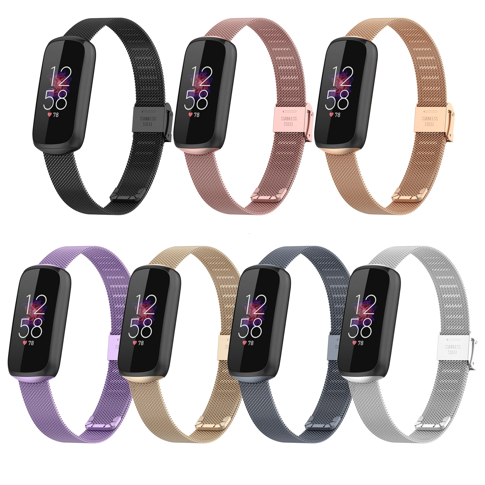 Wrist Strap Band For Fitbit Luxe Stainless steel Watchband