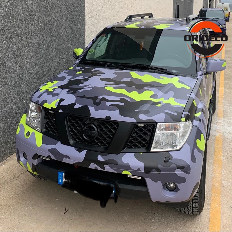 

5/10/15/20/25/30m*1.52m Light Green Gray Black Camouflage Foil Vinyl Camo Vinyl For Auto Vehicle Body Wraps