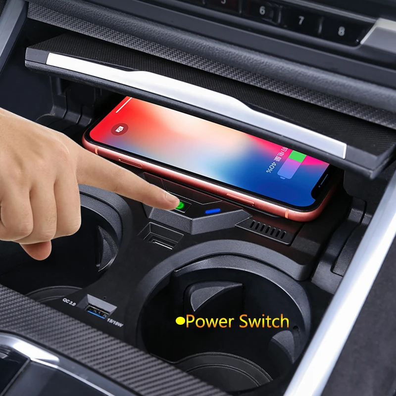 Car Wireless Charger For BMW G20 G28 G22 G26  3/4Series i3 Mobile Phone USB Fast Charger Holder iPhone 11/12/ 13/ 14 Pro Max