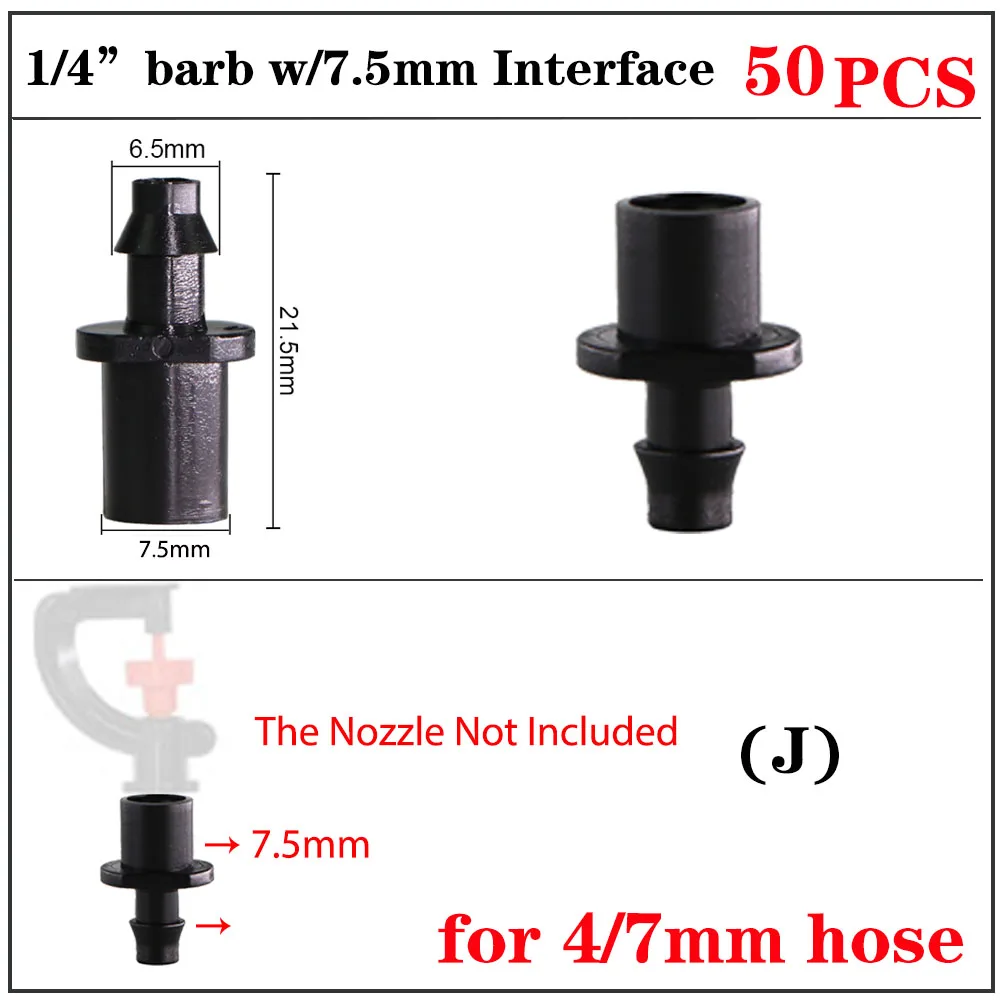 50 sztuk nawadnianie ogrodu kroplownik zraszacz 4/7mm 3/5mm złącze węża Adapter dyszy automatyczne nawadnianie mikro rury akcesoria