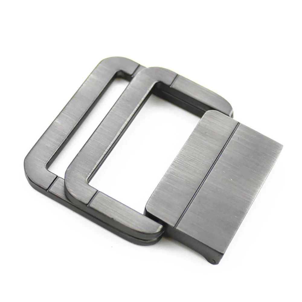 Zinc Alloy Inner Diameter 40mm Braided Belt Buckle Casual pants with head silver Double Buckle nylon Belt Buckle head