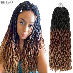 Extensiones de Cabello sintético de ganchillo para mujer, trenzas de cabello rizado ombré, suave, con ondas africanas, gitanas, 18