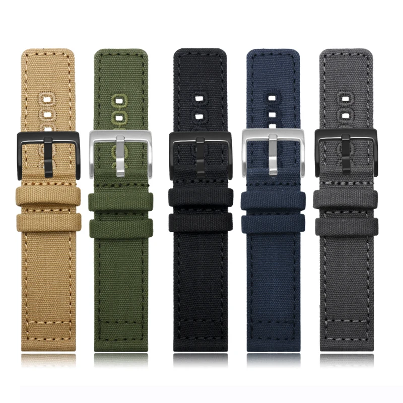 Quick Release Canvas Watch Strap 18mm 19mm 20mm 22mm Nylon Watchbands Replacement Bracelet Wrist Band Watch Accessories