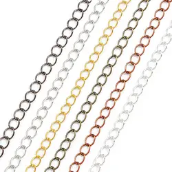 5m Long Open Link Ring Extended Extension Necklac Bracelete Chains Tail Extender Chain For Jewelry Making Connectors Supplies