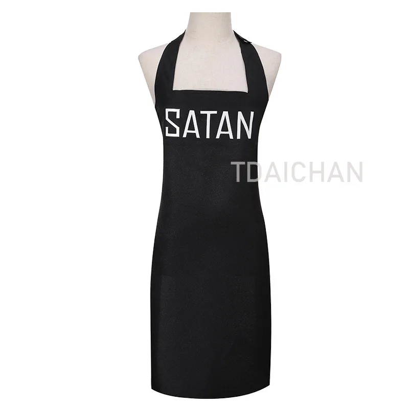 Spiel Helltaker Satan Cosplay Kostüm Erwachsene Frauen Männer Outfits Schwarz Gedruckt Satan Schürze Einstellbar Halloween Kostüm Karneval Neue