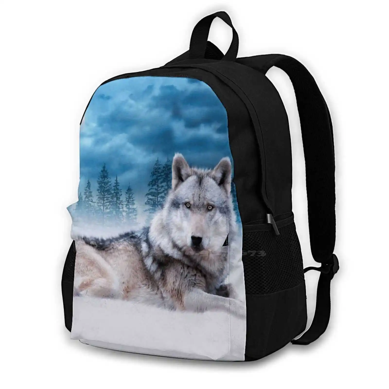 Lone Wolf / Wolves Moonlight Wildlife Hot Sale Schoolbag Backpack Fashion Bags Wolf Art Wolves Art Howling Wolf Howling Wolves