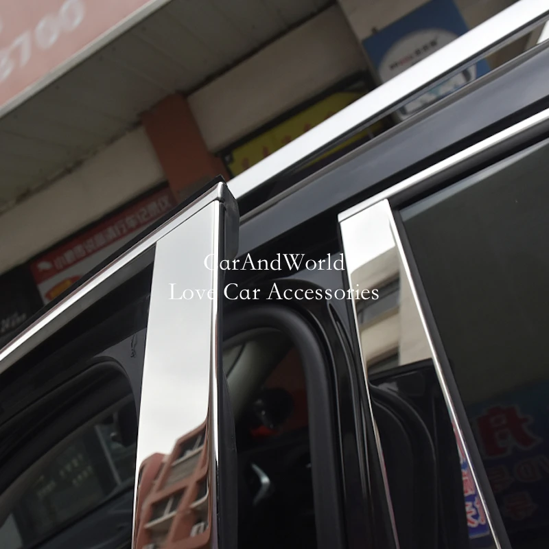 For Jeep Cherokee 2016-2021 Stainless Steel Car Door Glass Window Pillar Frame Cover Middle Column Garnish Trims Accessories
