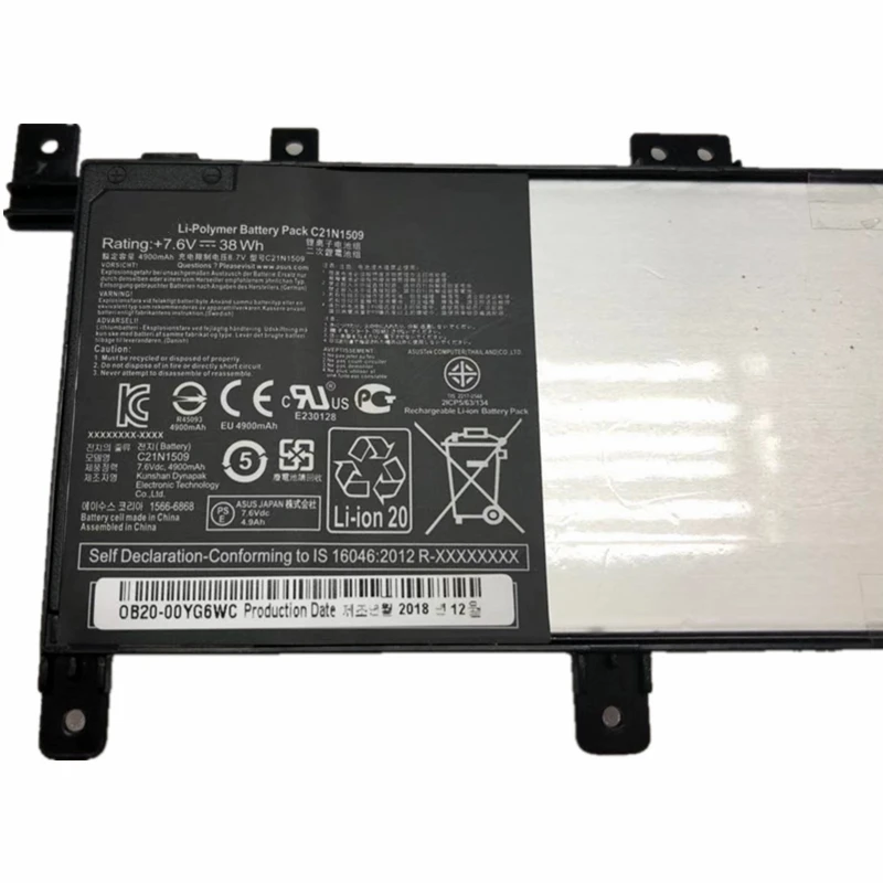 ONEVAN ใหม่7.6V 38WH C21N1509แบตเตอรี่แล็ปท็อปสำหรับ ASUS X556U X556UA X556UB X556UF X556UJ X556UQ X556UV A556U F556UA K556UA k556UV