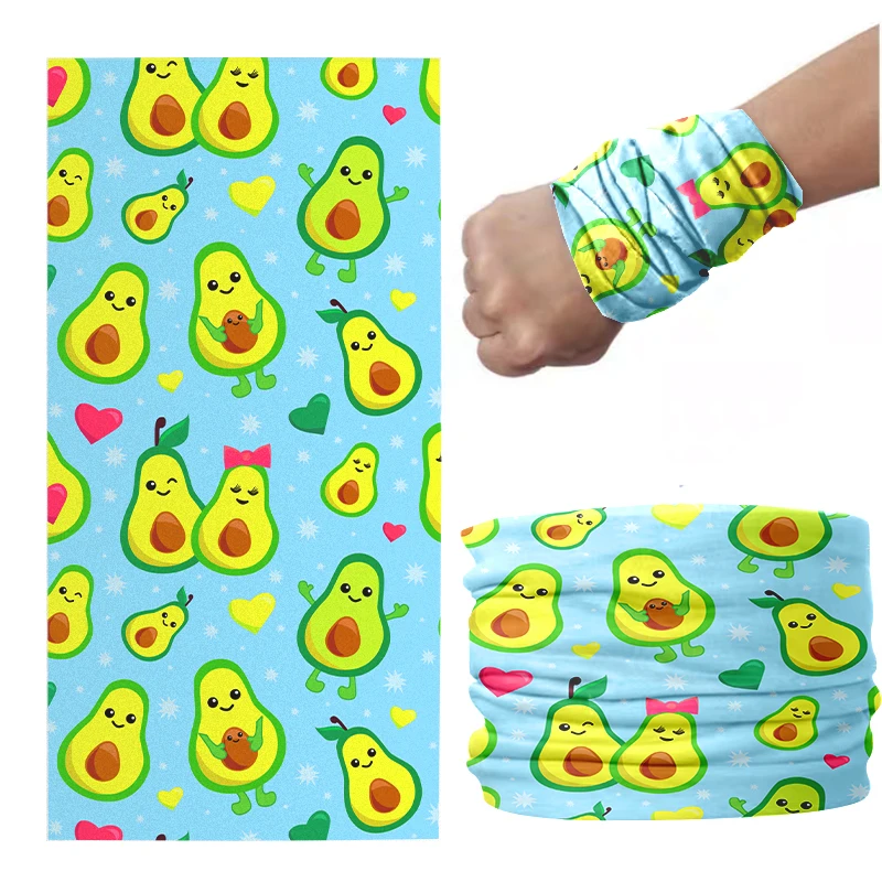 New Avocado Riding Scarf Men Women Funny Green Tubular Scarf Summer Breathable Elastic Face Cover Bandana Handkerchief Headscarf