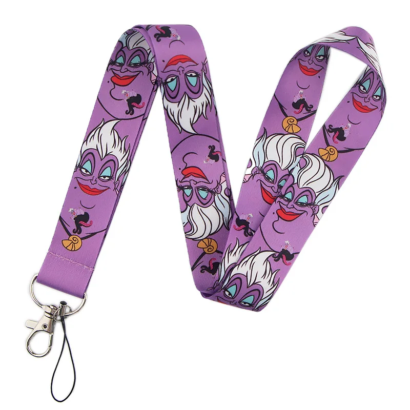 YQ189 Little Mermaid Ursula Lanyard Key Cord Phone Rope for Key ID Badge Holder Neck Strap Hang Rope Lariat Cartoon Accessories