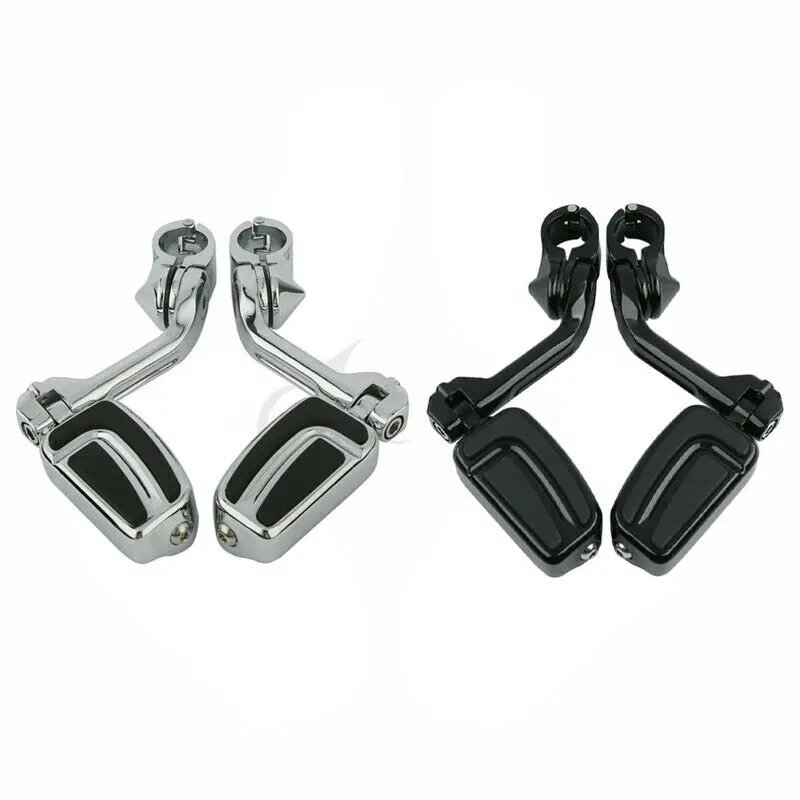 Motorcycle 1-1/4'' Engine Guard Highway Footpeg Long Angled Mount For Harley Touring Road King