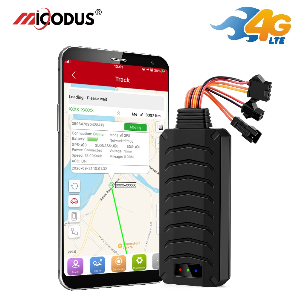 

Car GPS Tracker 4G&2G Cut Off Fuel Micodus MV790G GPS Locator Car 9-90V ACC Vibrate Overspeed Alarm Geofence Free APP