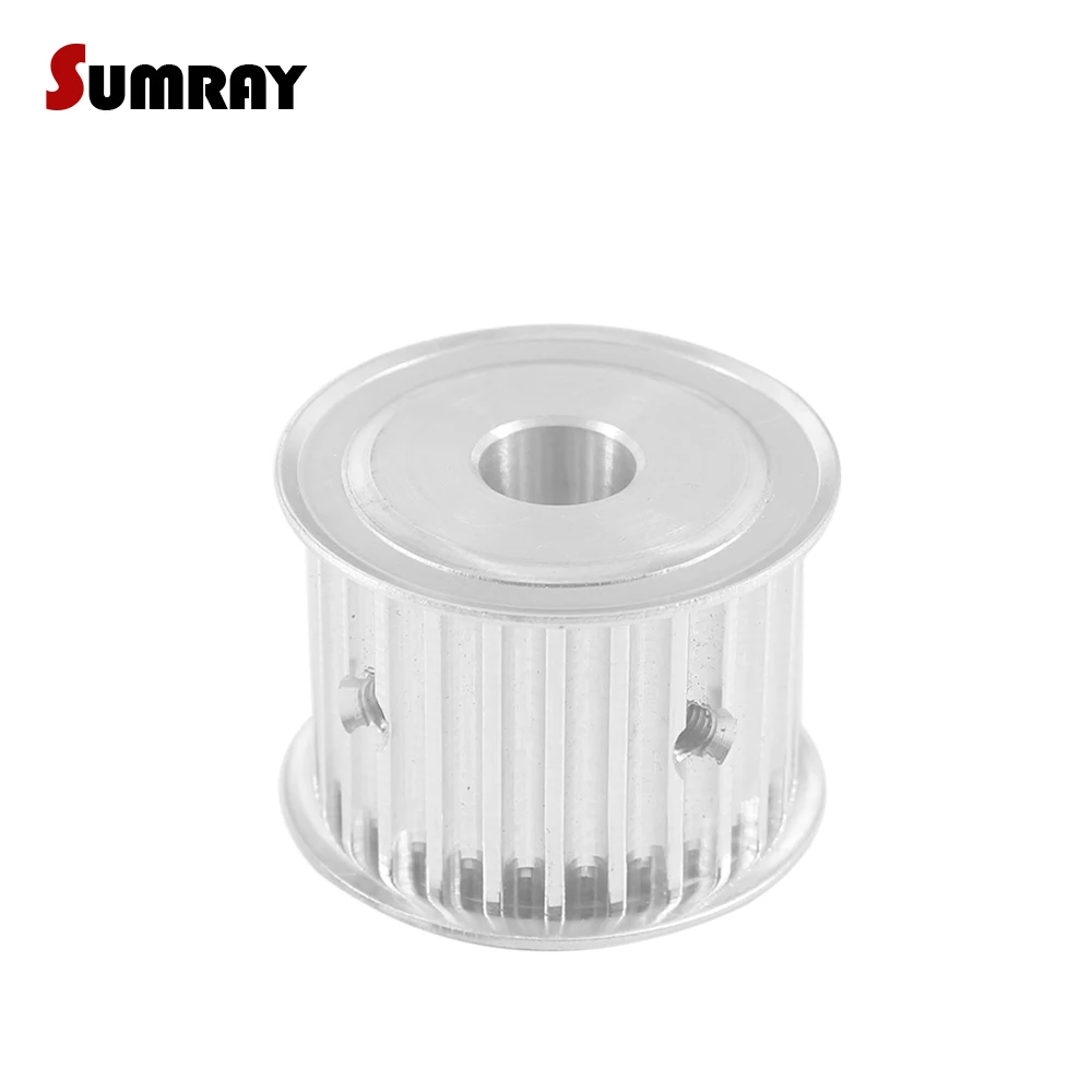 5M 24T Timing Pulley 6/8/10/12/14/17/19/20mm Inner Bore 27mm Width Aluminium Alloy Pulley Wheel for Sewing Machine