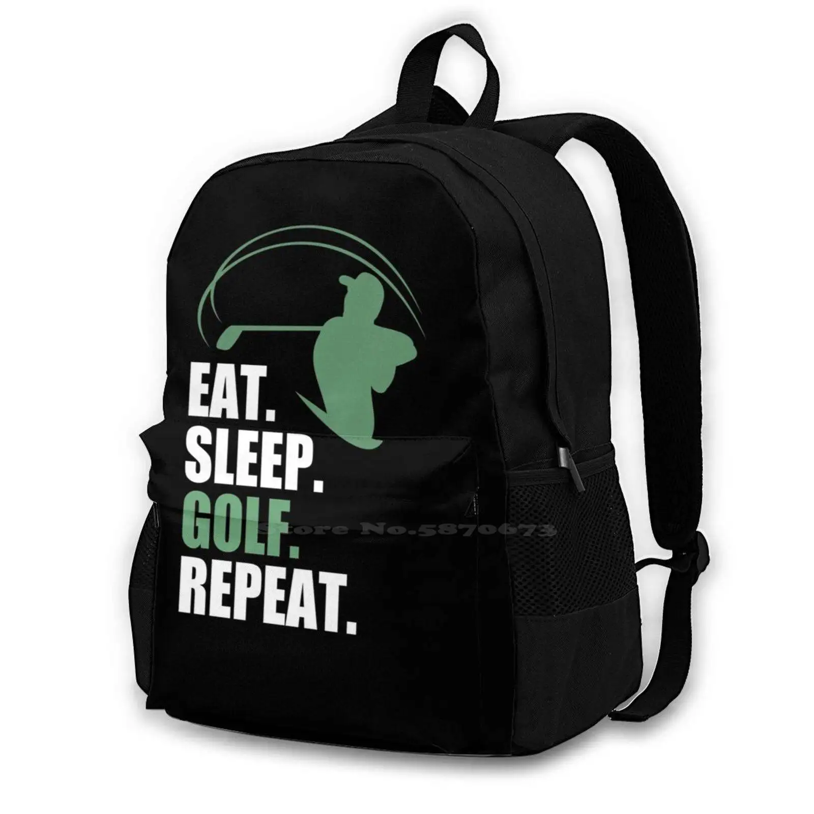 Eat. Sleep. Golf. Repeat Backpack For Student School Laptop Travel Bag Eat Sleep Golf Repeat Golf Golfing Masters Masters