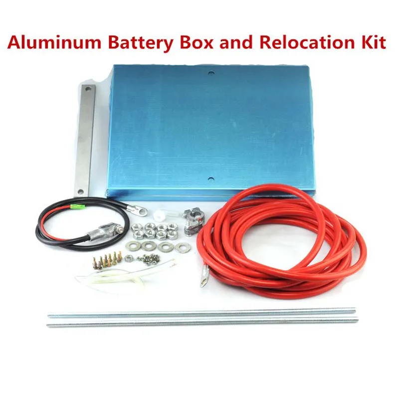Racing auto Complete Aluminum Battery Box Relocation Kit Universal Billet Race Off Road Kit fit for all cars BBRK-01