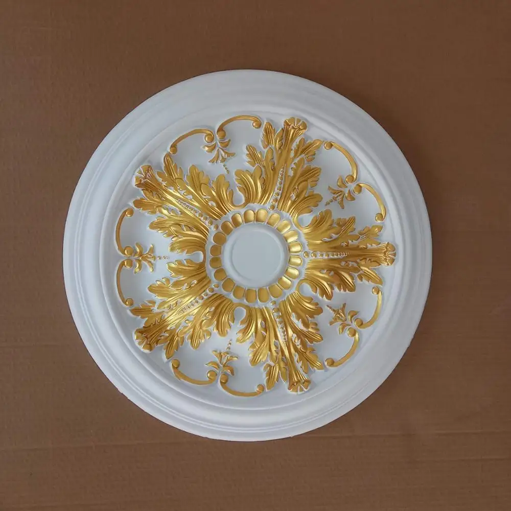 Polyurethane Chandelier Ceiling Rosette Wall Moulding Ornament PU Decorative Rose Pendent Lamp Base Droplight Paterage Medallion